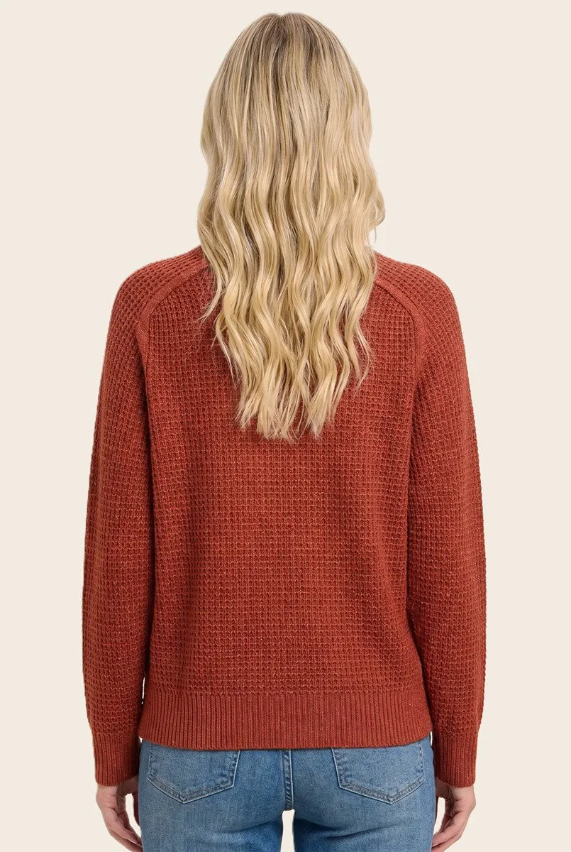 Rust Waffle Textured Sweater sold by Pinkblush product image thumbnail 3