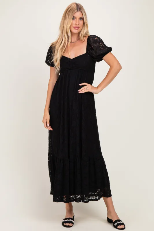 Black Lace Maxi Dress made by Pinkblush