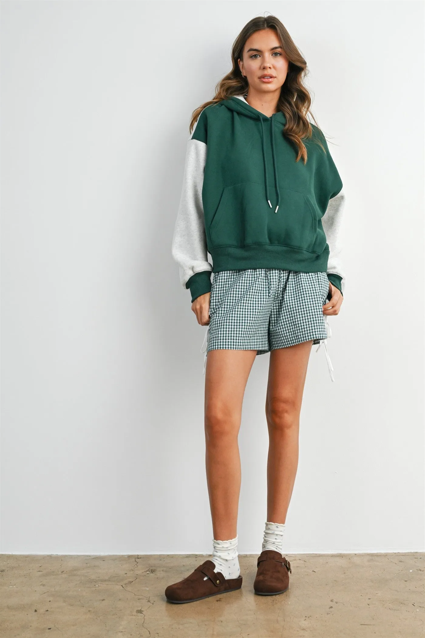 Hunter Green Colorblock Pullover Hoodie sold by Pinkblush product image thumbnail 5
