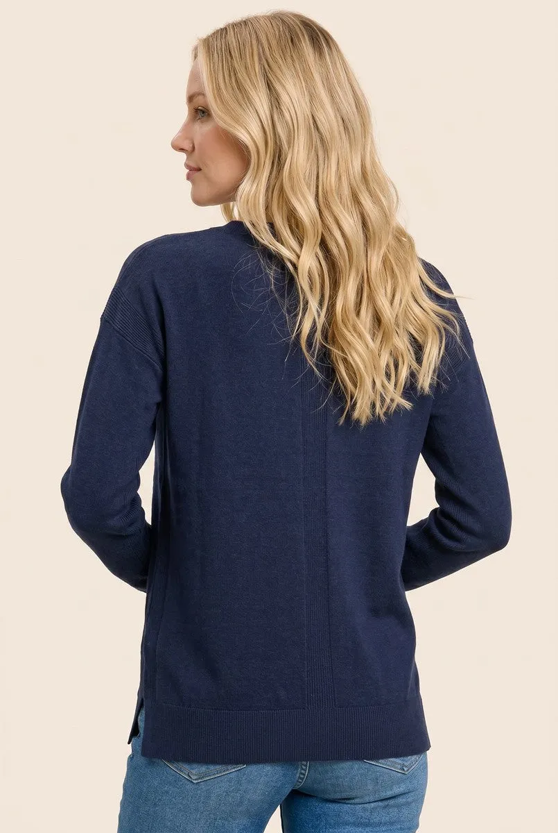 Indigo Solid Basic Sweater sold by Pinkblush product image thumbnail 3