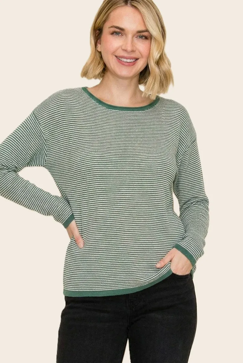 Forest Striped Waffle Knit Maternity Sweater sold by Pinkblush product image thumbnail 4
