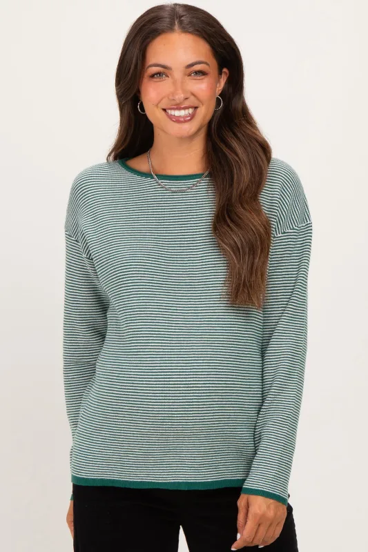 Forest Striped Waffle Knit Maternity Sweater made by Staccato