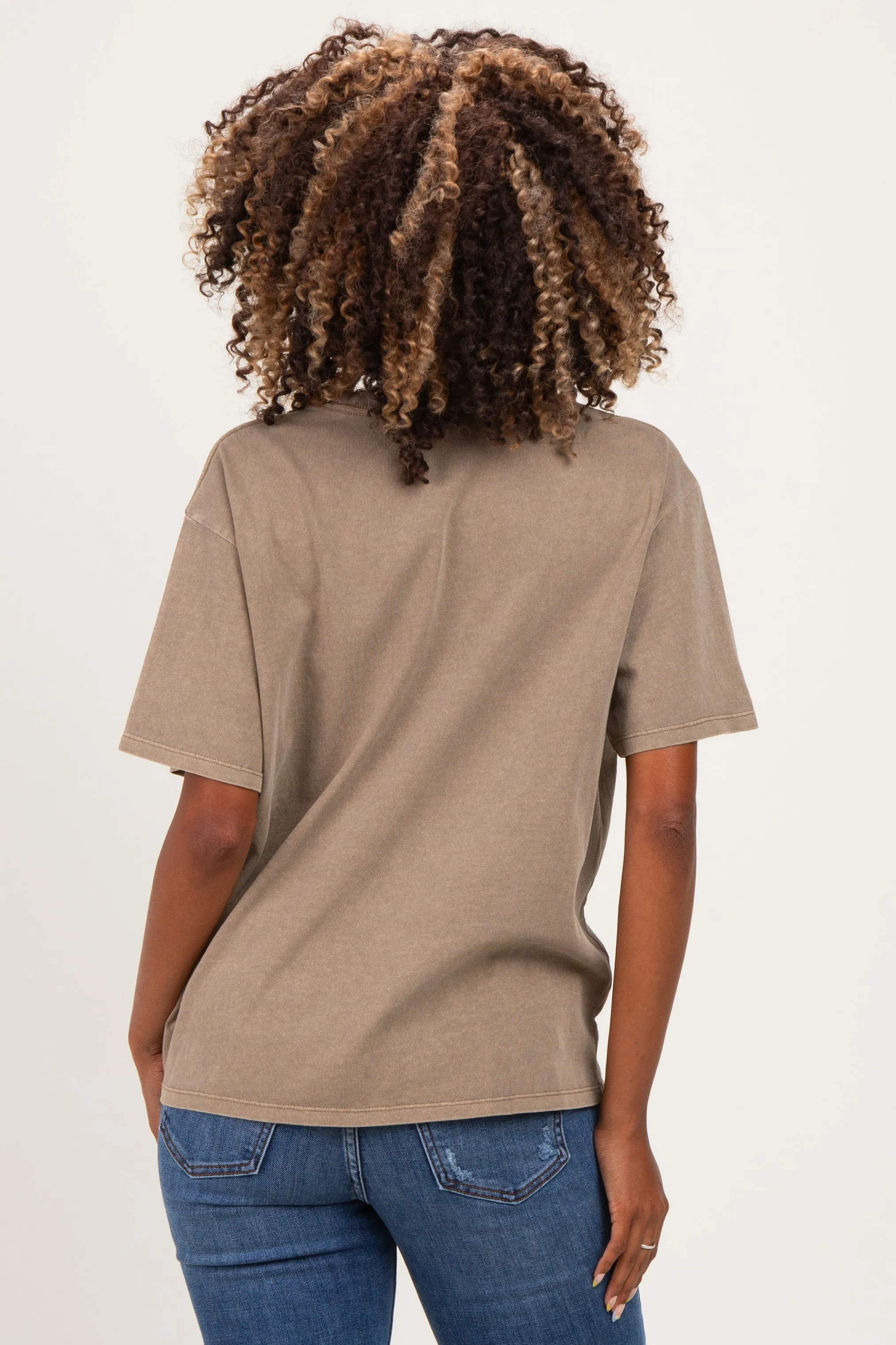 Mocha Maternity Crew Neck T-Shirt sold by Pinkblush product image thumbnail 4