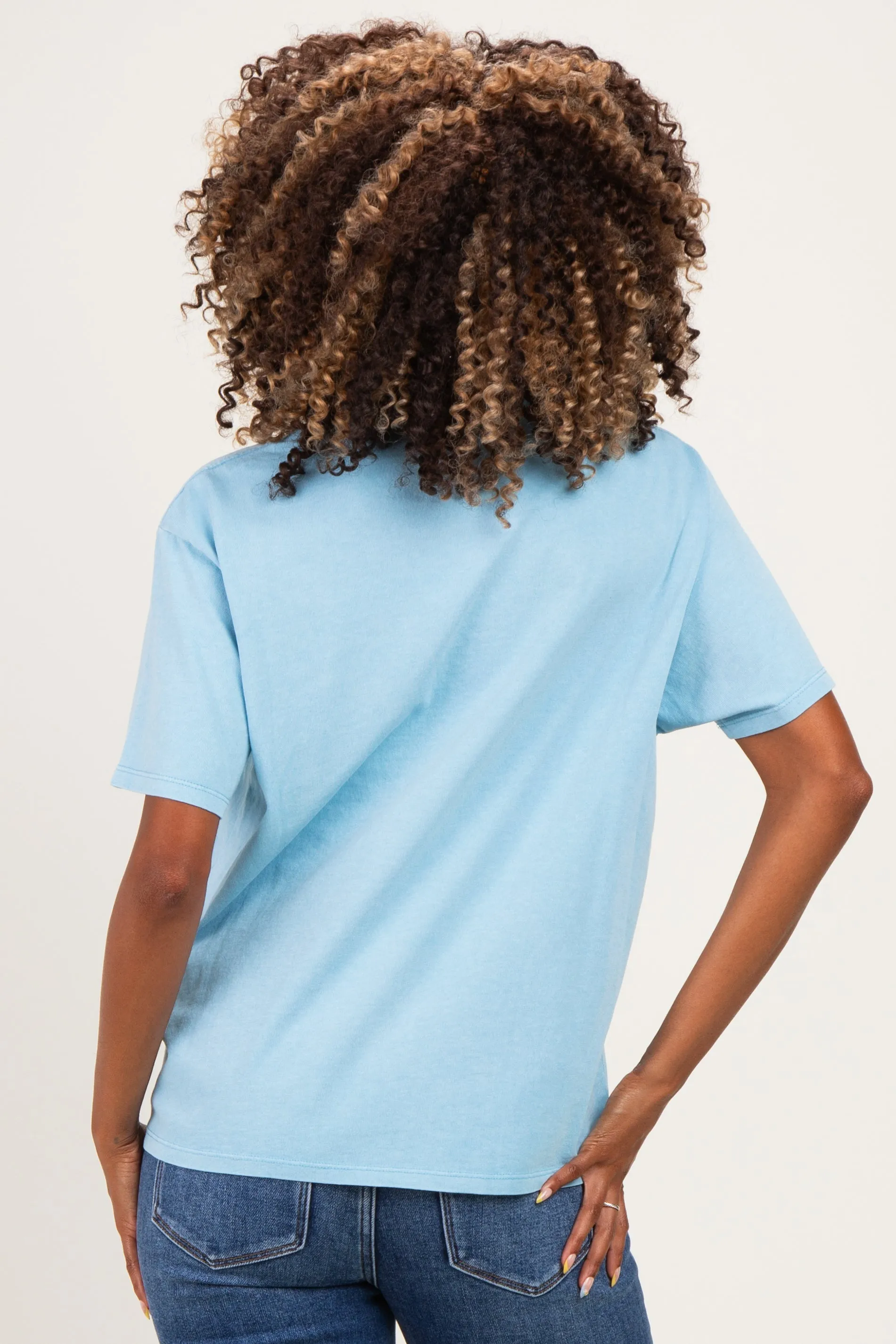 Blue Maternity Crew Neck T-Shirt sold by Pinkblush product image thumbnail 4