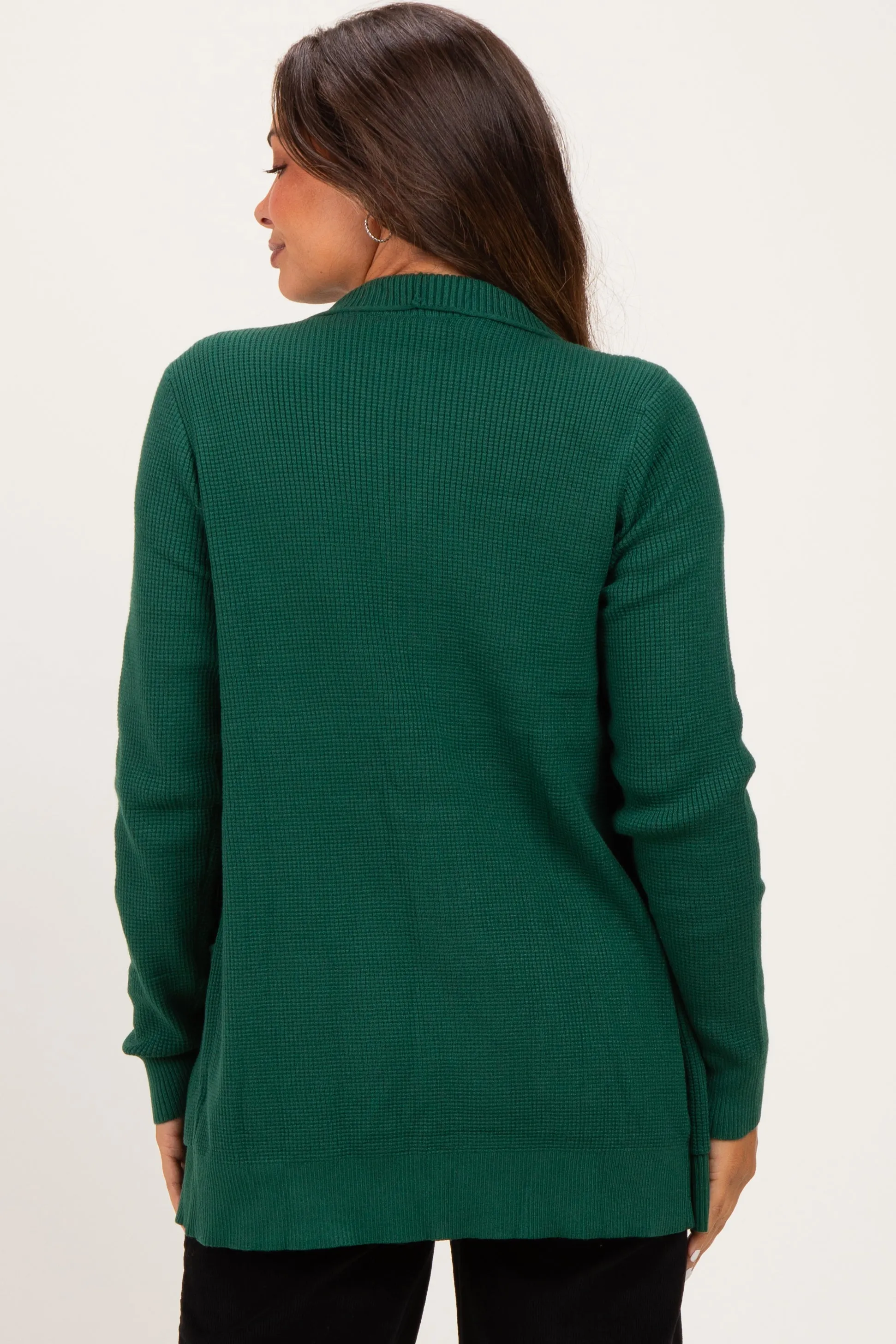 Forest Mini Waffle Knit Maternity Sweater Cardigan sold by Pinkblush product image thumbnail 4