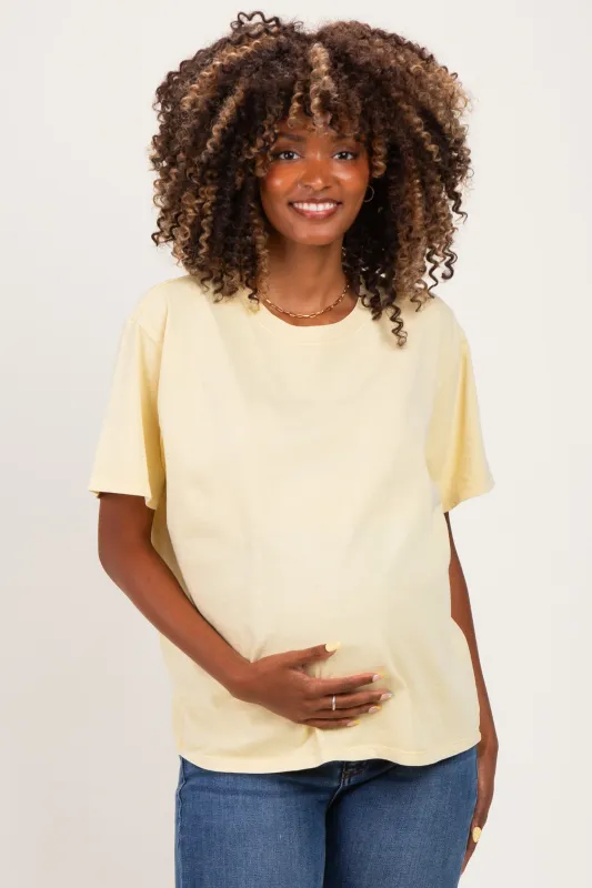 Yellow Maternity Crew Neck T-Shirt made by HYFVE