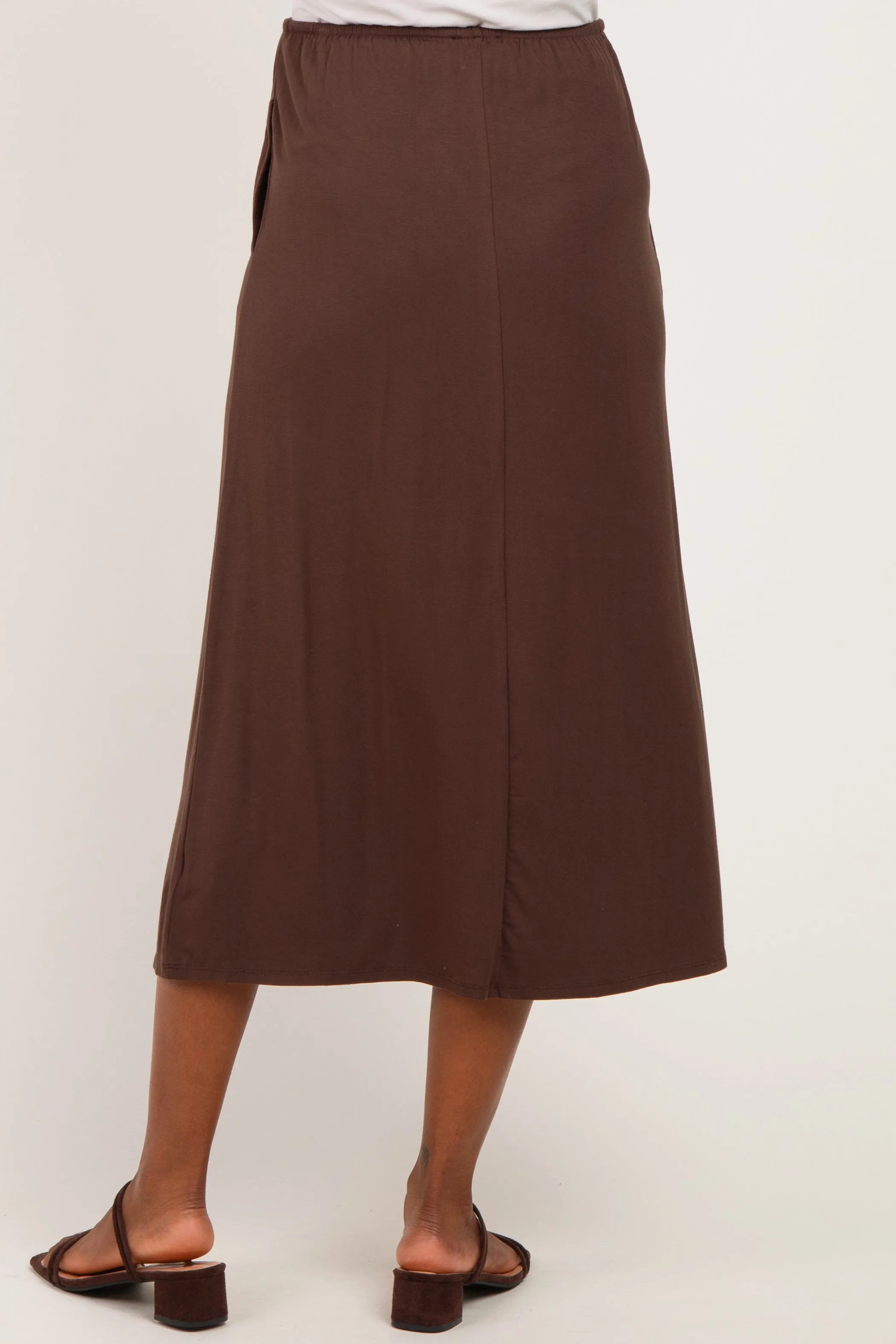Chocolate Front Tie Maternity Maxi Skirt sold by Pinkblush product image thumbnail 4