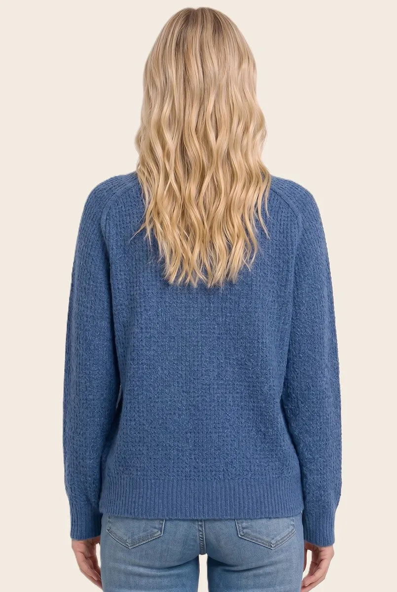 Blue Waffle Textured Sweater sold by Pinkblush product image thumbnail 2