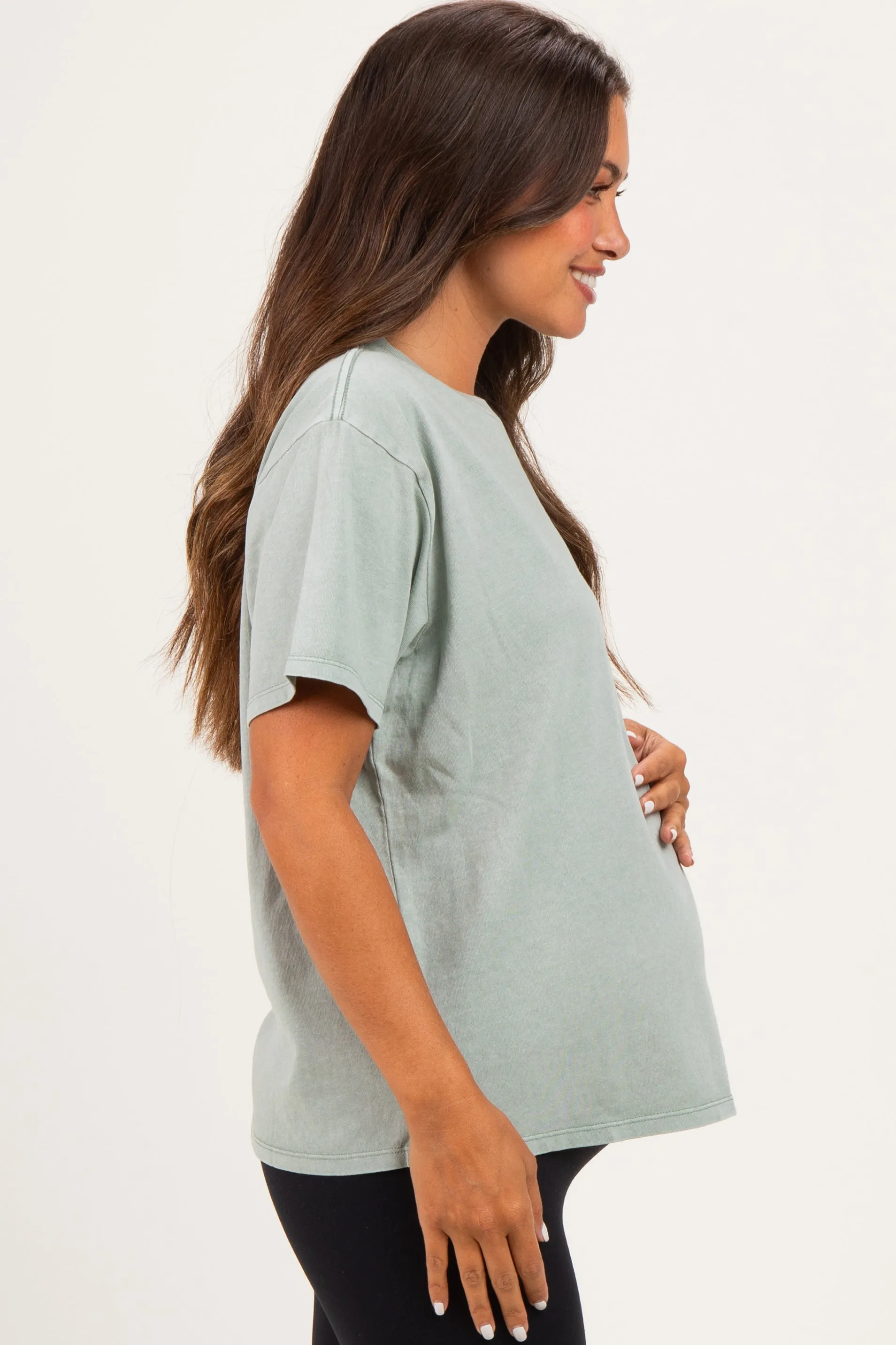 Sage Maternity Crew Neck T-Shirt sold by Pinkblush product image thumbnail 3