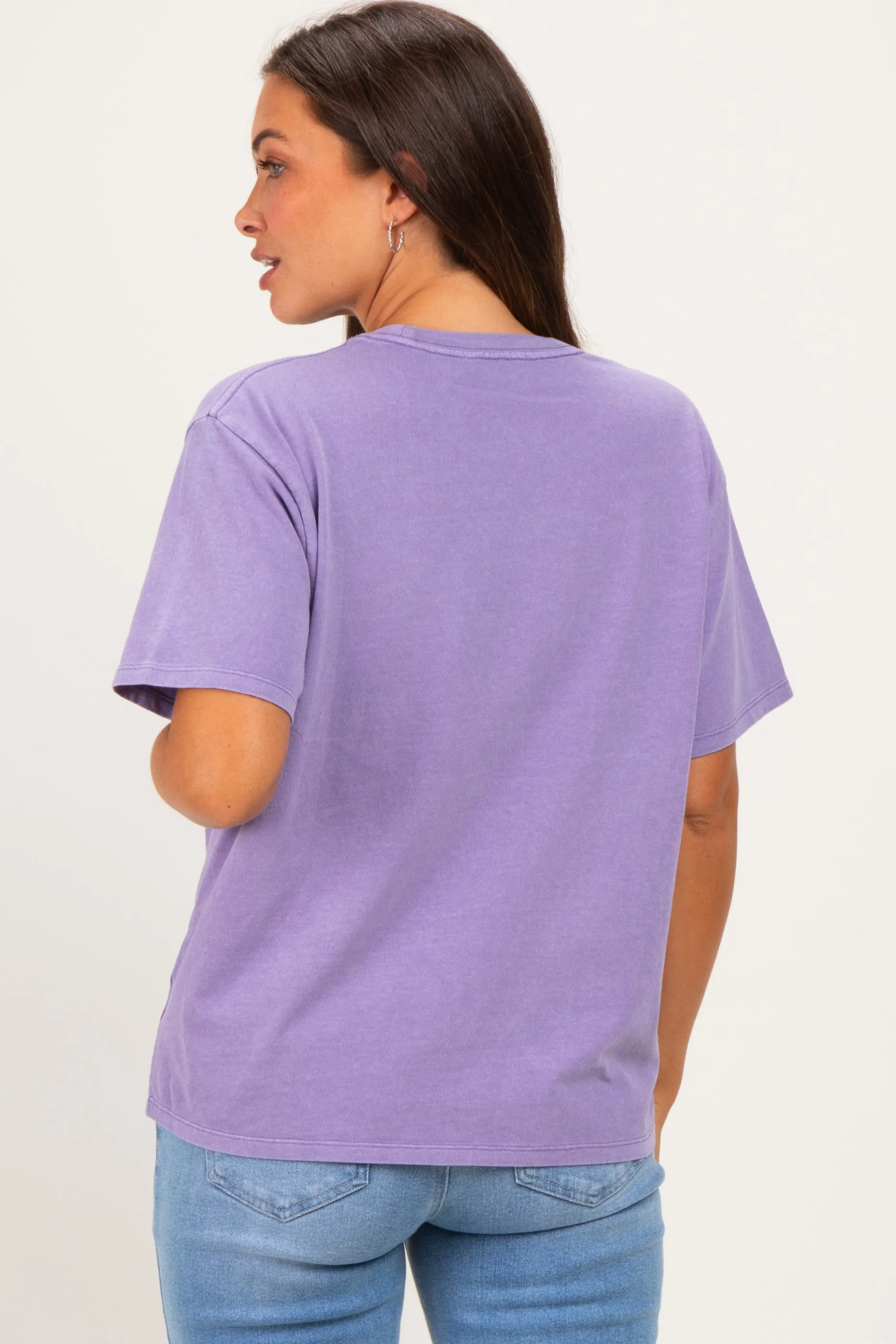 Purple Maternity Crew Neck T-Shirt sold by Pinkblush product image thumbnail 4