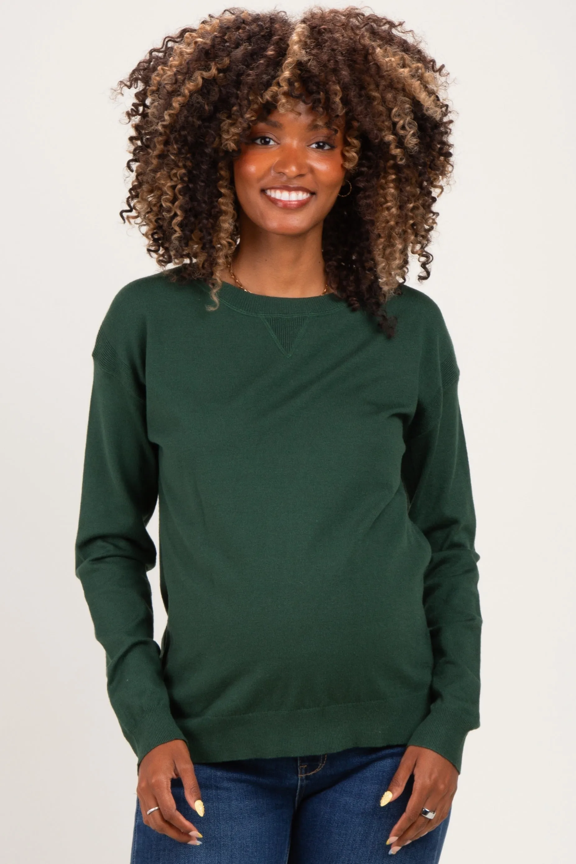 Forest Solid Basic Maternity Sweater sold by Pinkblush product image thumbnail 2