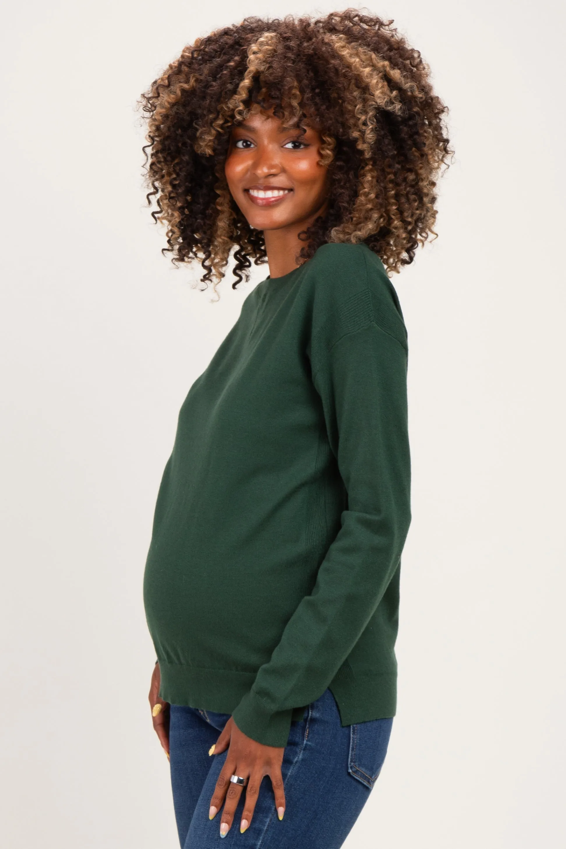 Forest Solid Basic Maternity Sweater sold by Pinkblush product image thumbnail 4