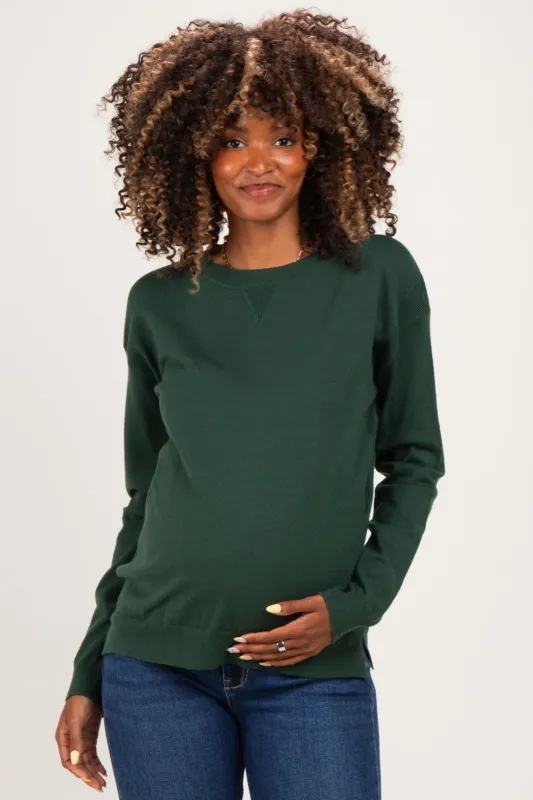 Forest Solid Basic Maternity Sweater made by Staccato