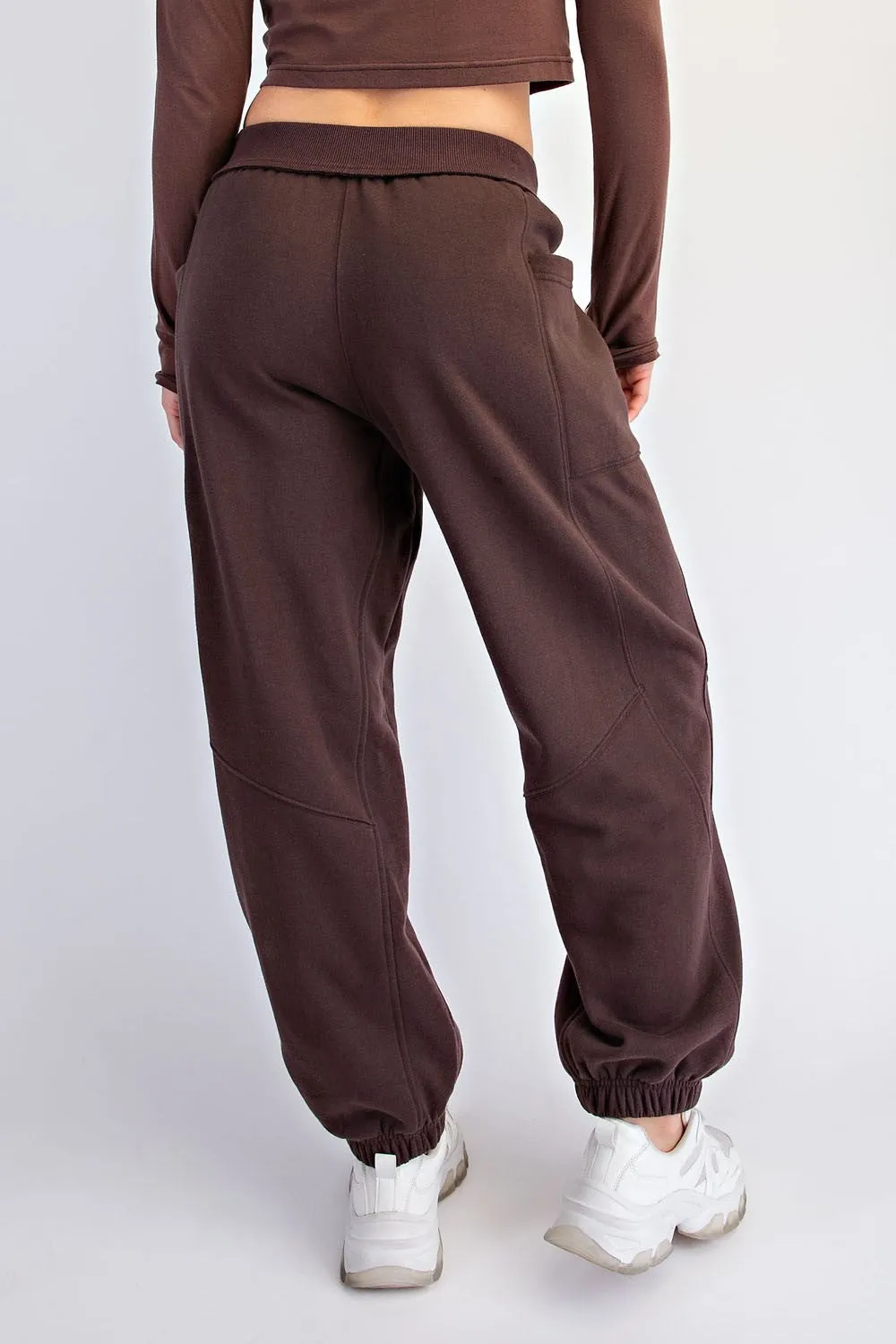 Espresso Terry Drawstring Joggers sold by Pinkblush product image thumbnail 5