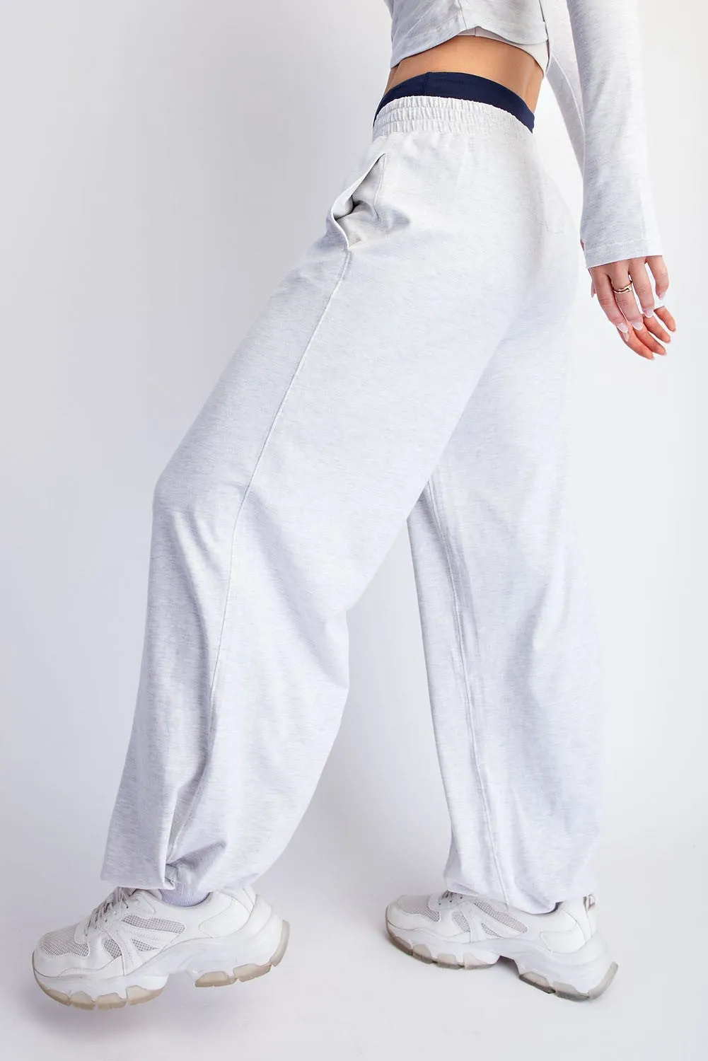 Light Heather Grey Cropped Long Sleeve Pant Set sold by Pinkblush product image thumbnail 4