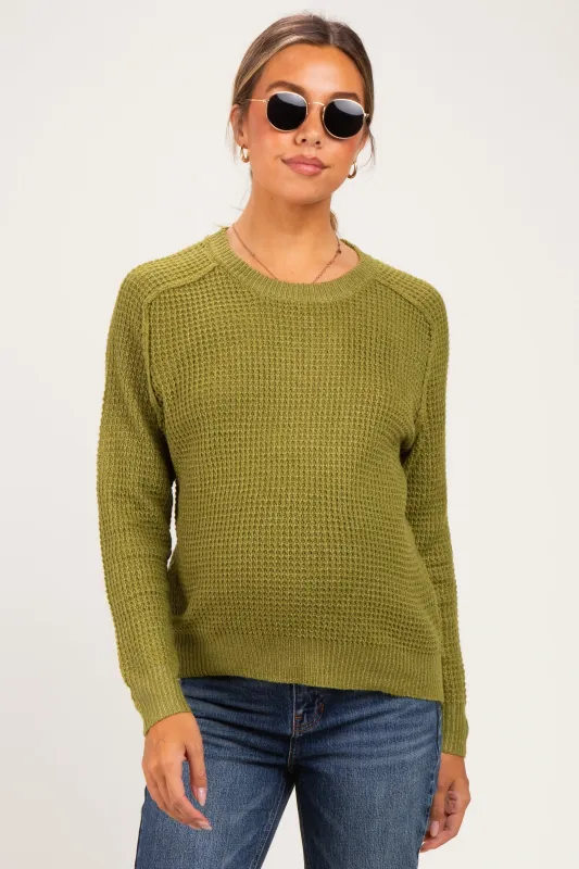 Matcha Waffle Textured Maternity Sweater made by Staccato