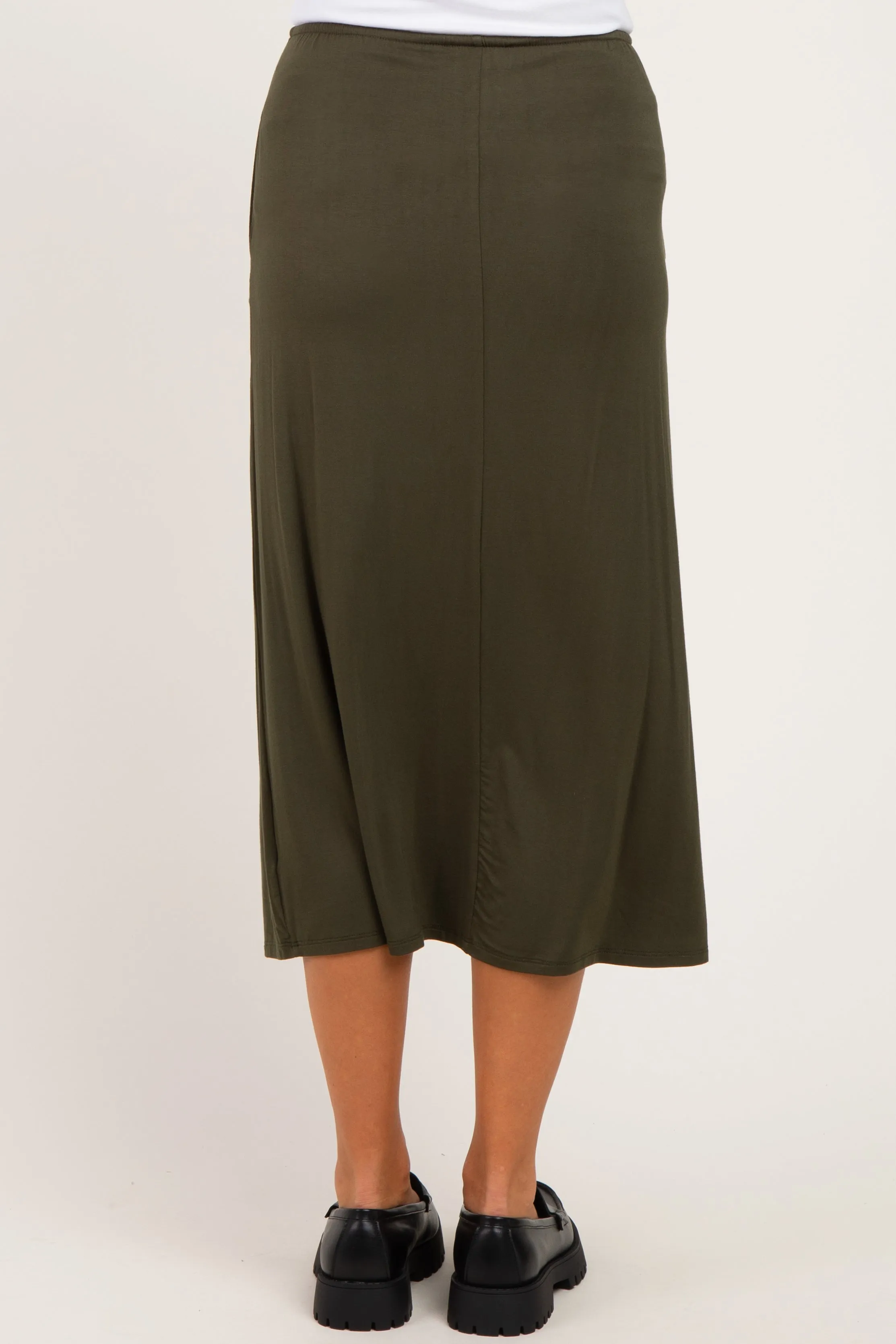 Olive Front Tie Maternity Maxi Skirt sold by Pinkblush product image thumbnail 4