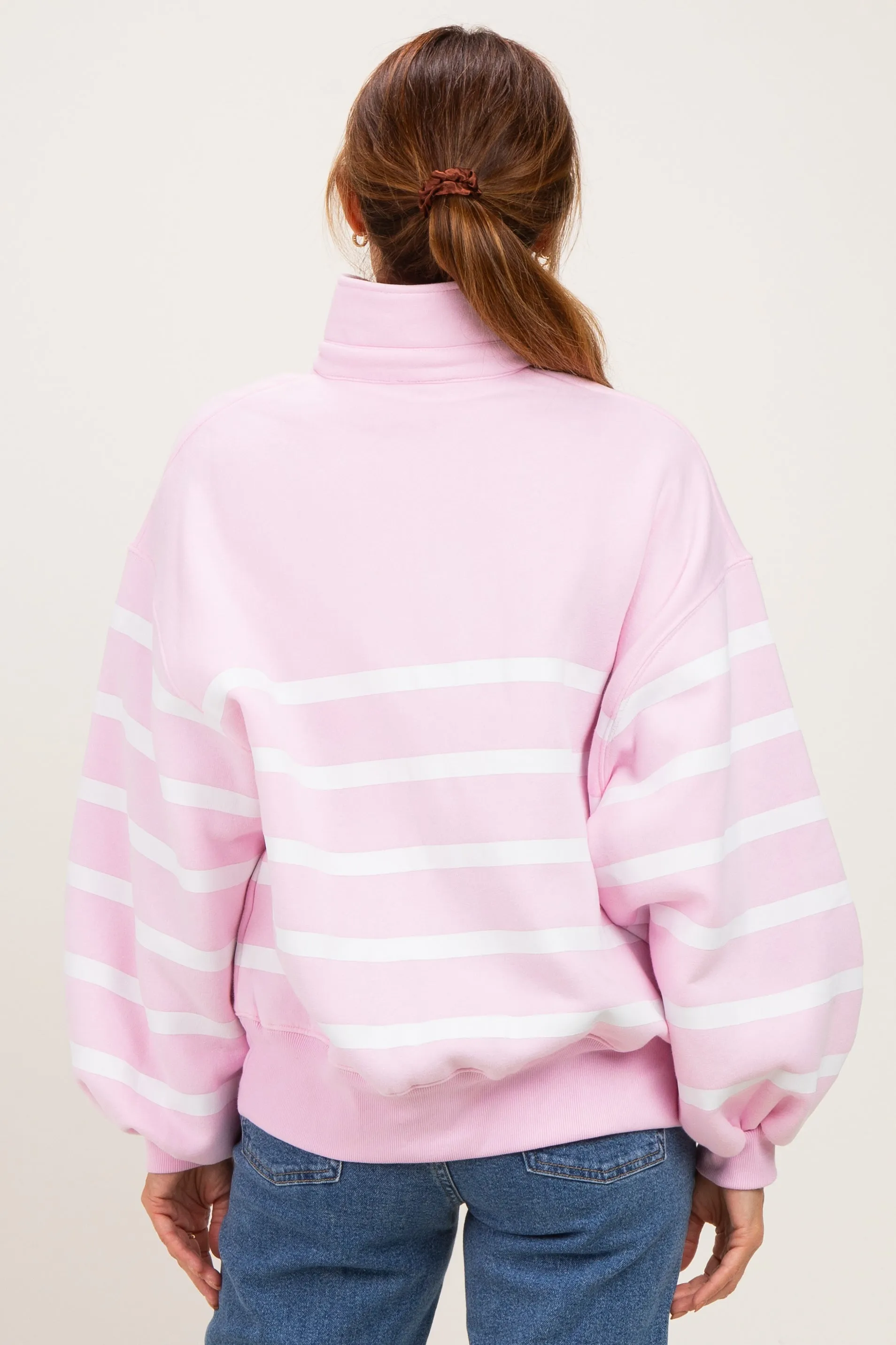 Light Pink Striped Snap Button Pullover sold by Pinkblush product image thumbnail 4