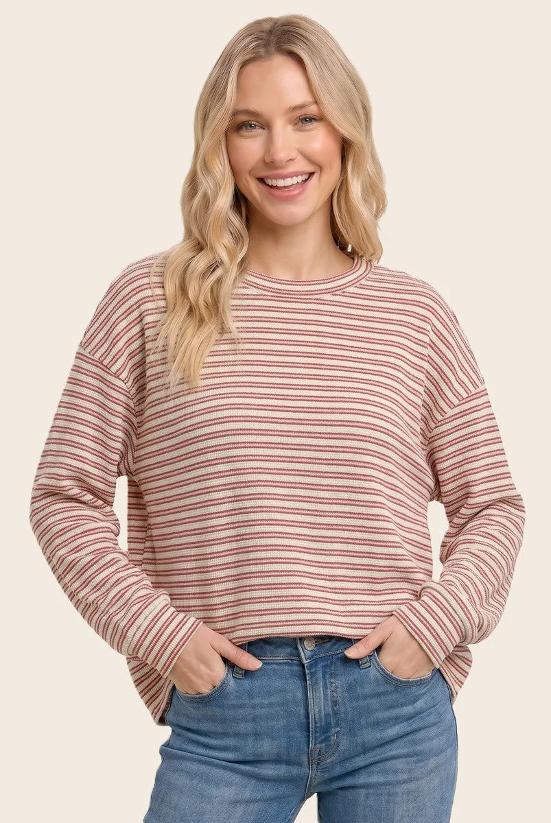 Red Striped Maternity Long Sleeve Top sold by Pinkblush product image thumbnail 5