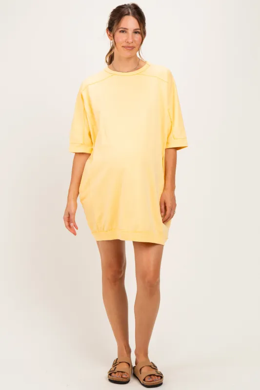 Butter Milk Oversized Maternity T-Shirt Dress made by Davi & Dani
