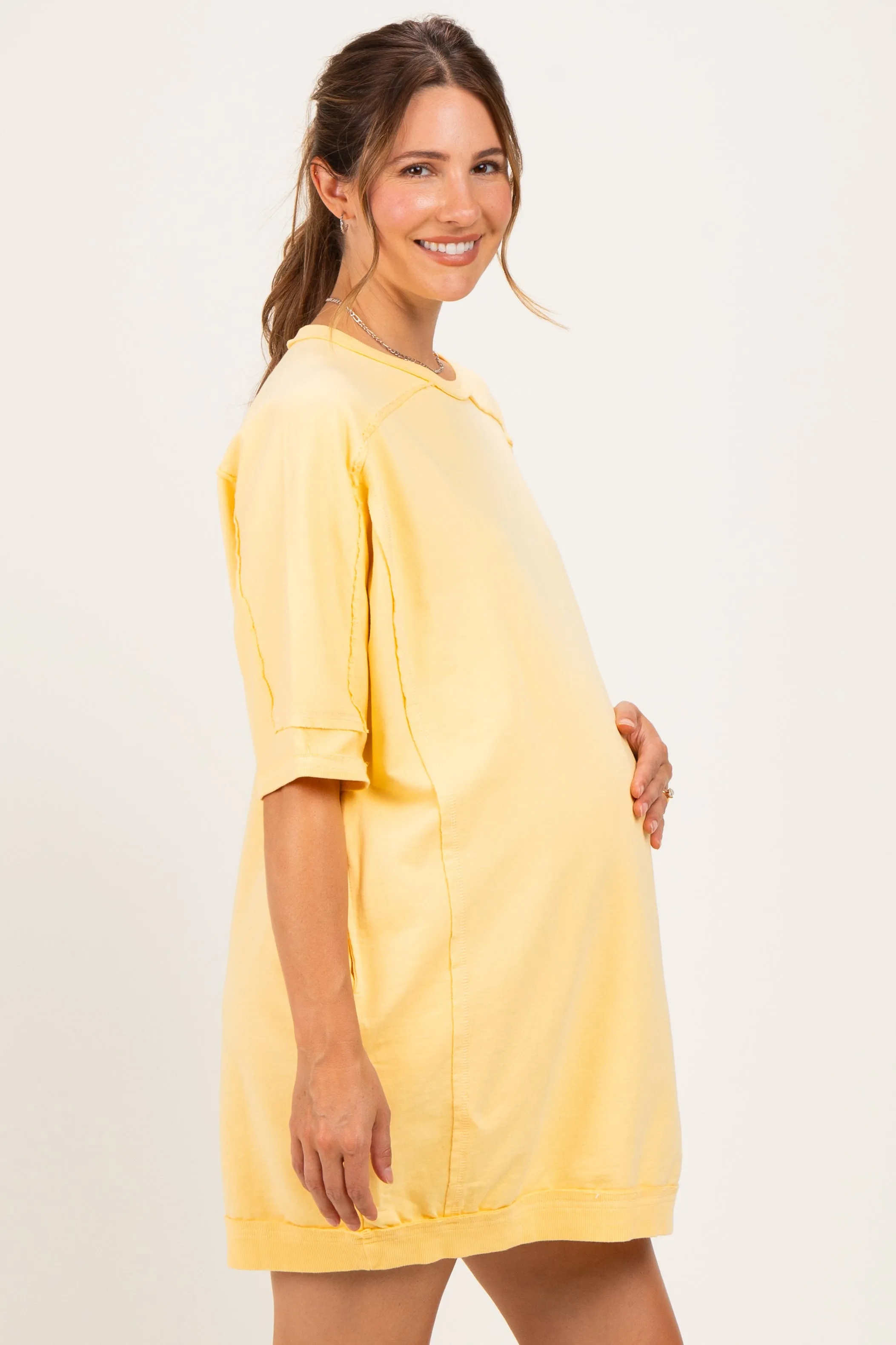 Butter Milk Oversized Maternity T-Shirt Dress sold by Pinkblush product image thumbnail 2