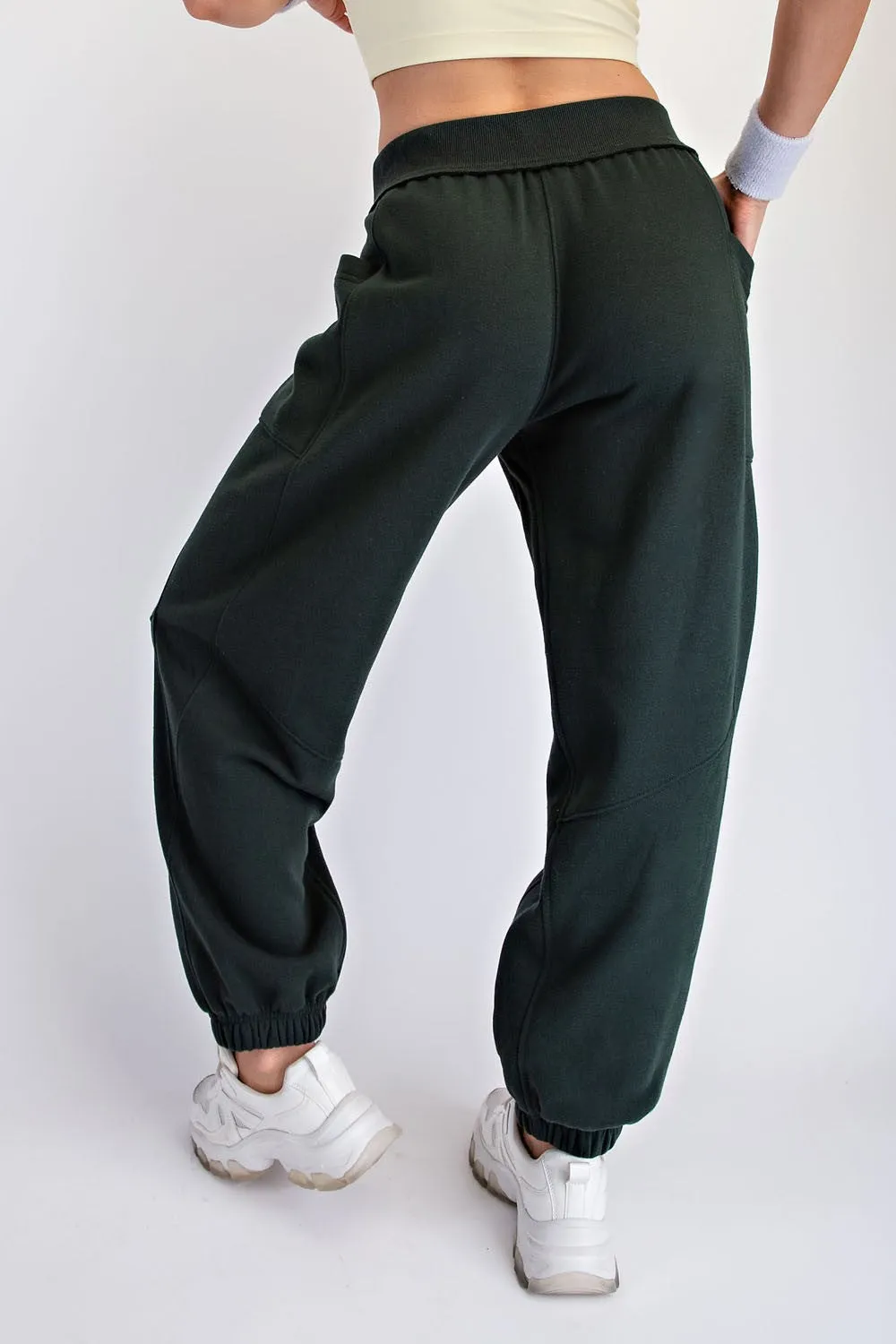Regency Green Terry Drawstring Joggers sold by Pinkblush product image thumbnail 4