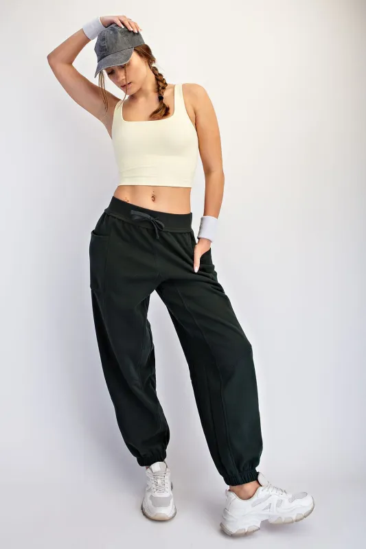 Regency Green Terry Drawstring Joggers made by Rae Mode