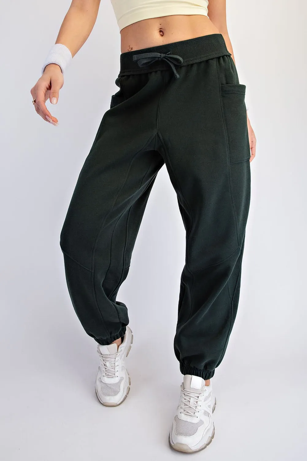 Regency Green Terry Drawstring Joggers sold by Pinkblush product image thumbnail 2