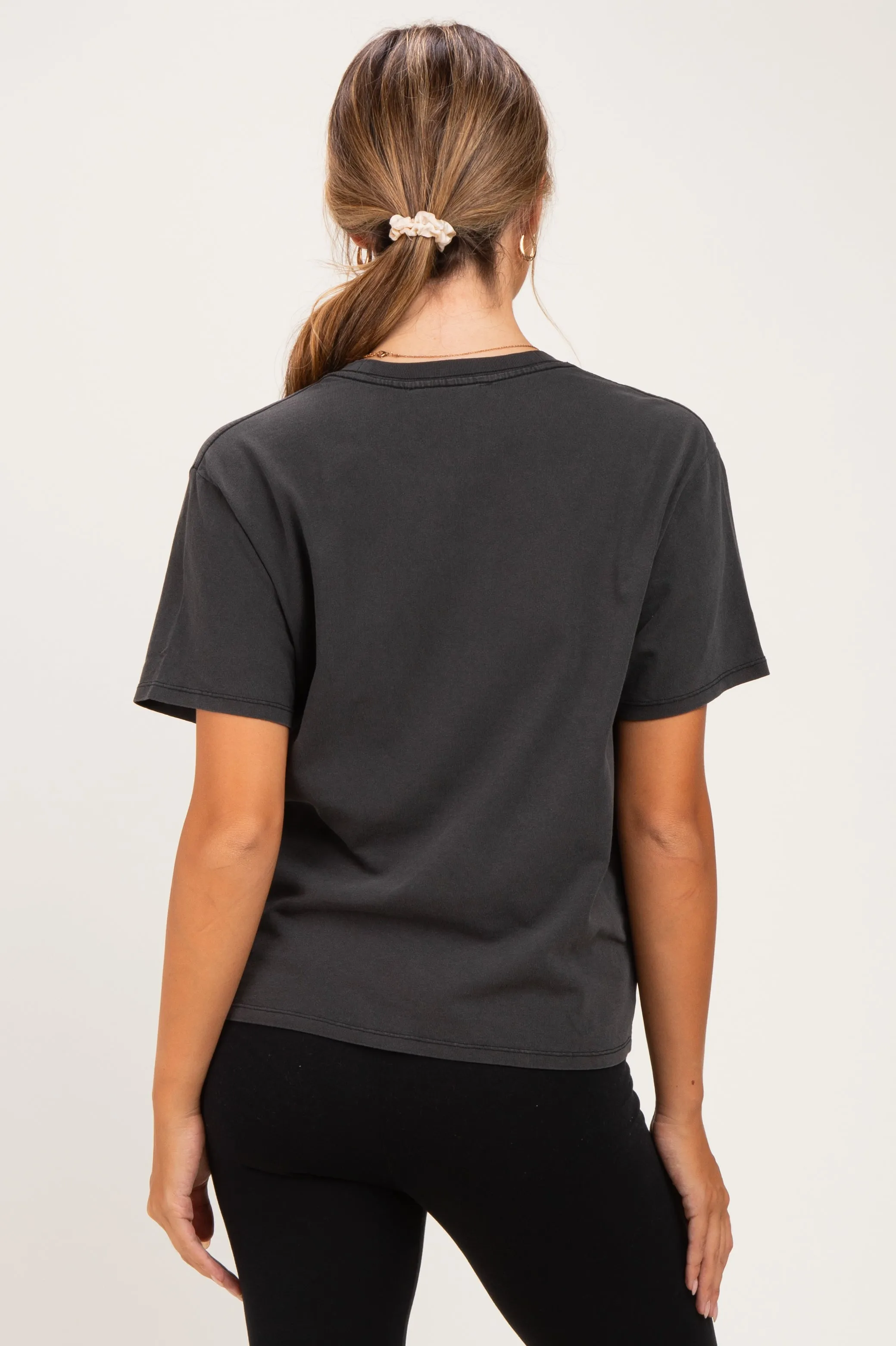 Black Maternity Crew Neck T-Shirt sold by Pinkblush product image thumbnail 4