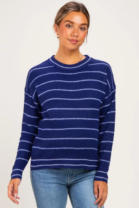 Light Navy Striped Maternity Sweater made by Staccato