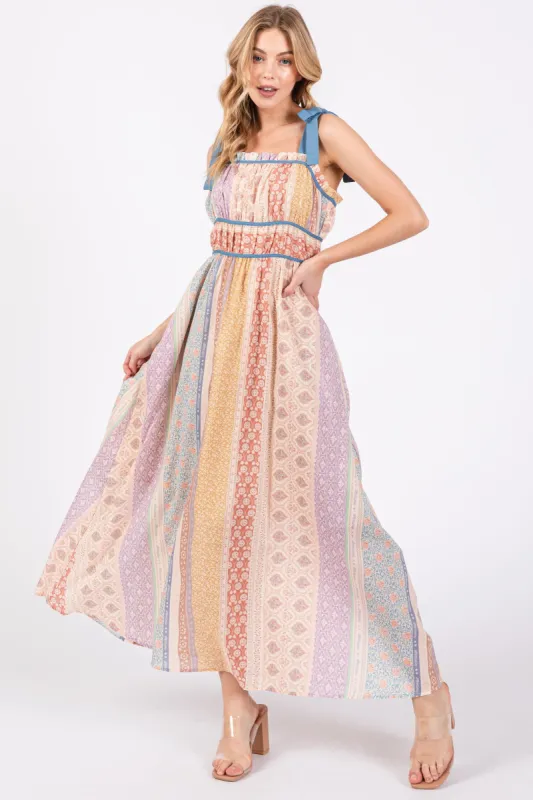 Light Blue Floral Handkerchief Print Midi Dress sold by Pinkblush