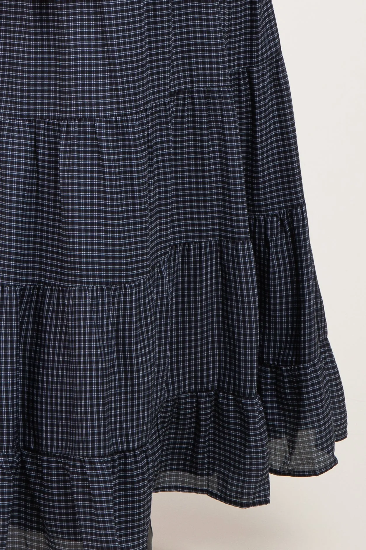 Navy Plaid Drawstring Tiered Maternity Midi Skirt sold by Pinkblush product image thumbnail 5