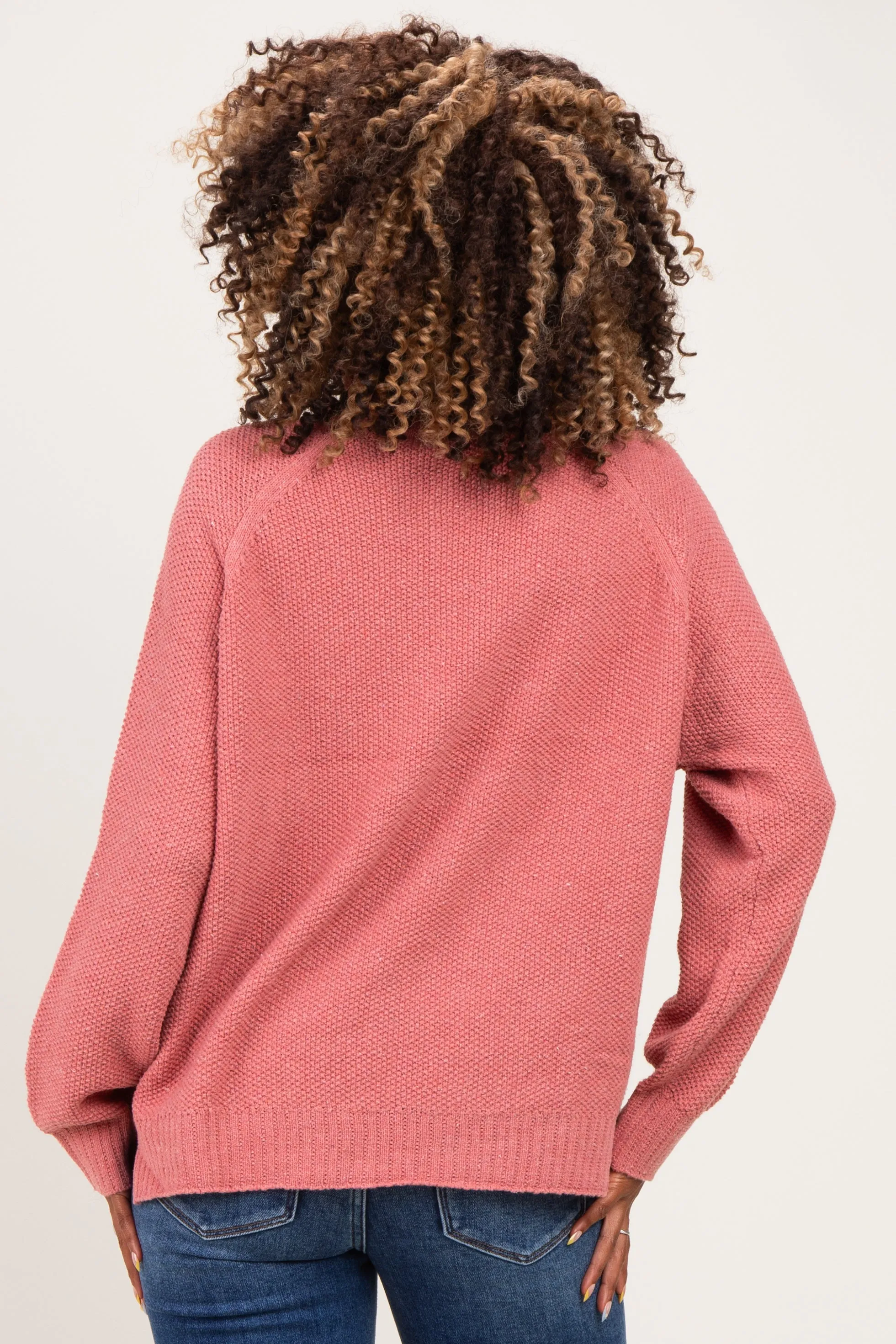 Ash Rose Waffle Knit Turtleneck Maternity Sweater sold by Pinkblush product image thumbnail 4