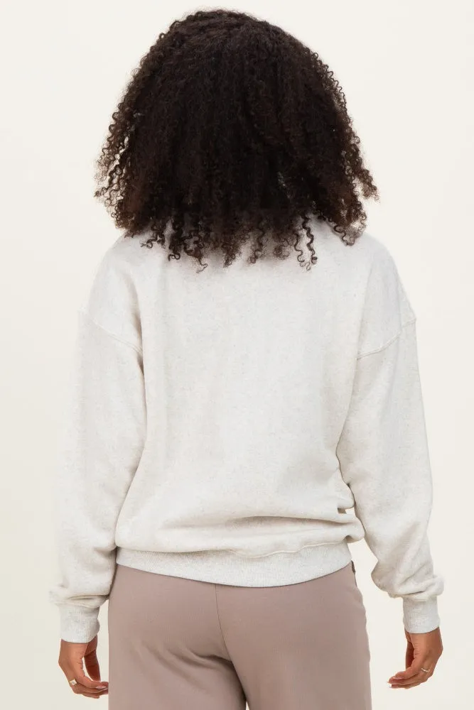 Ivory Fleece Crew Neck Relaxed Fit Sweatshirt sold by Pinkblush product image thumbnail 4