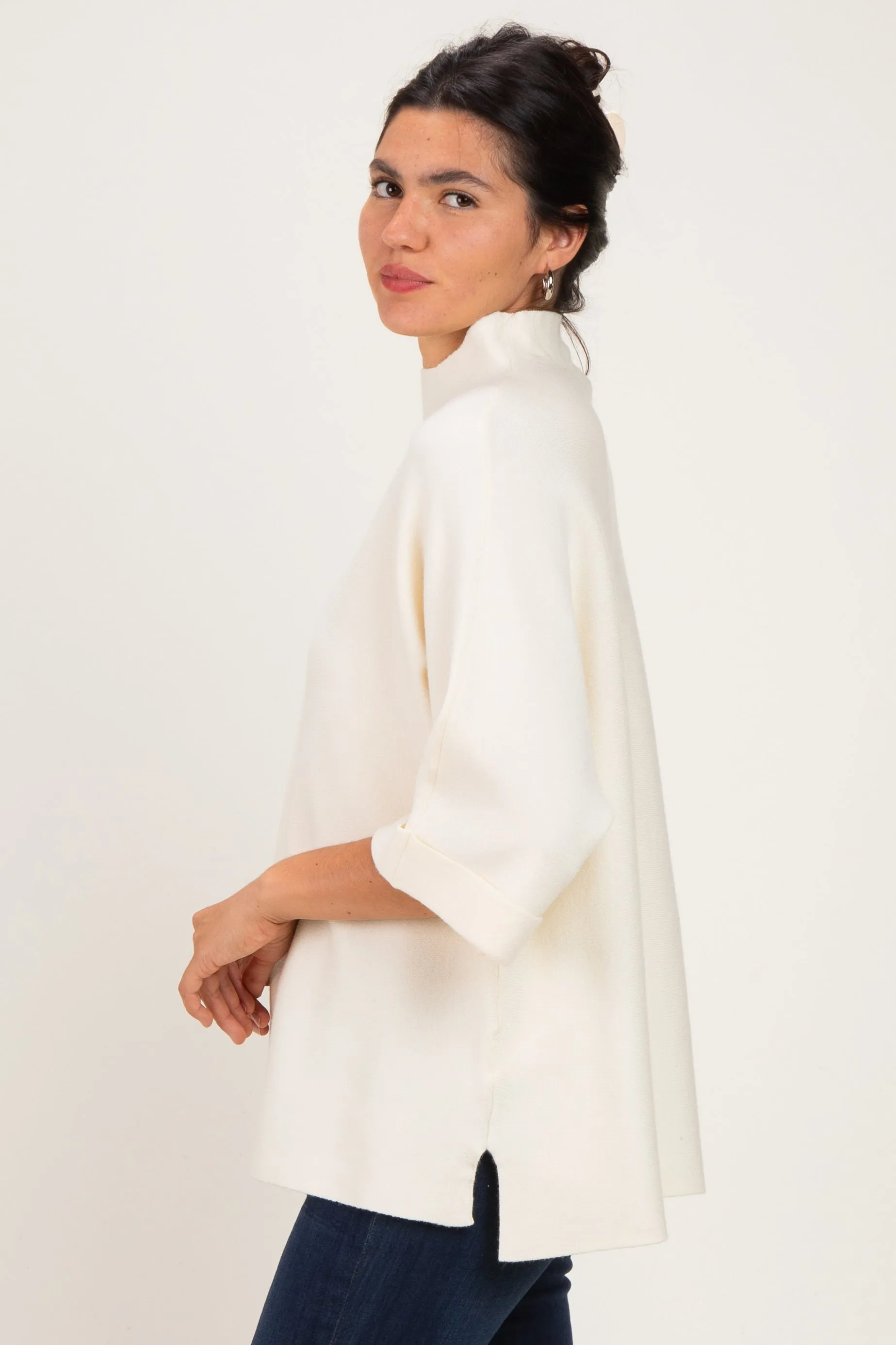 Cream Mock Neck Dolman Short Sleeve Top sold by Pinkblush product image thumbnail 3