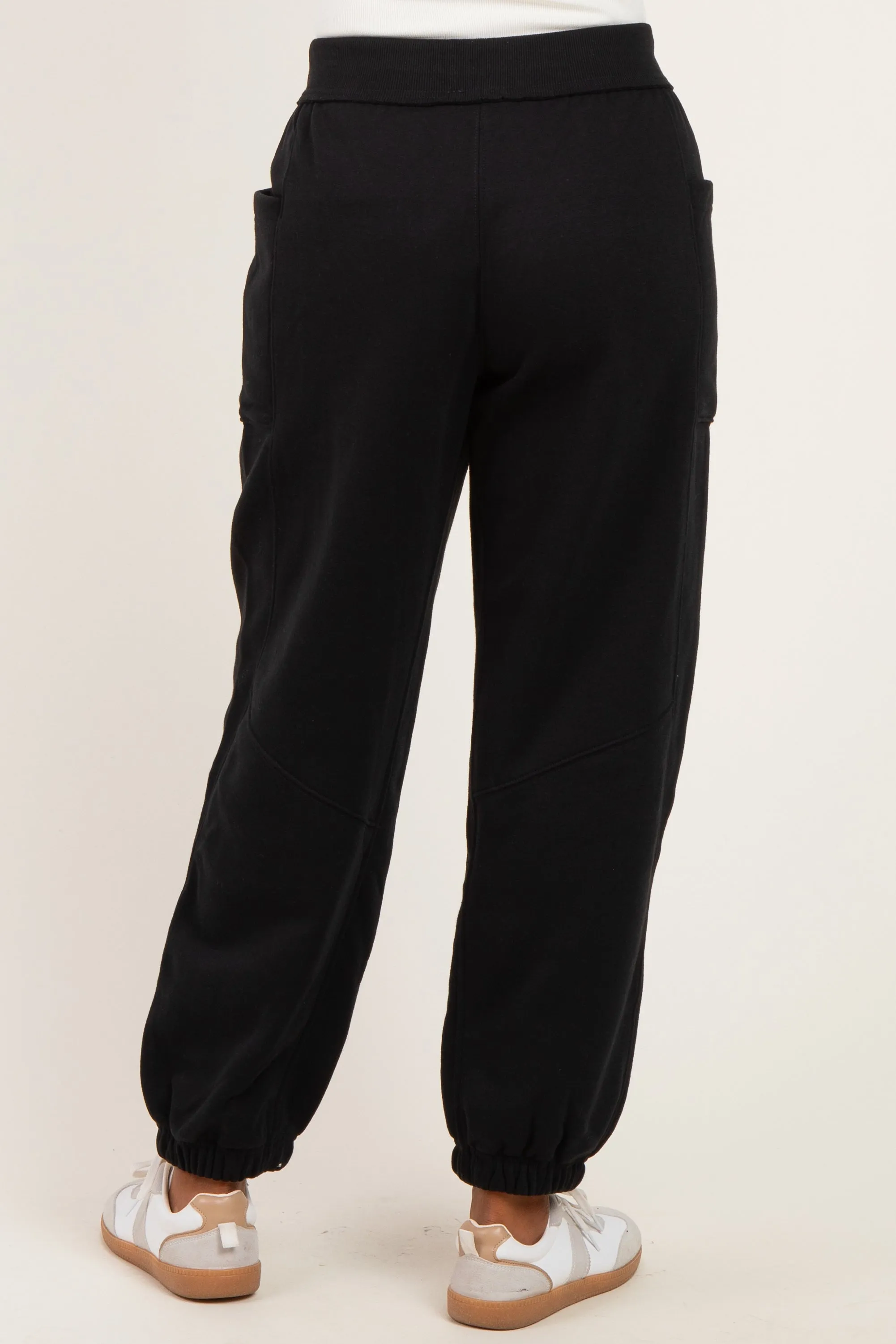 Black Terry Drawstring Joggers sold by Pinkblush product image thumbnail 4