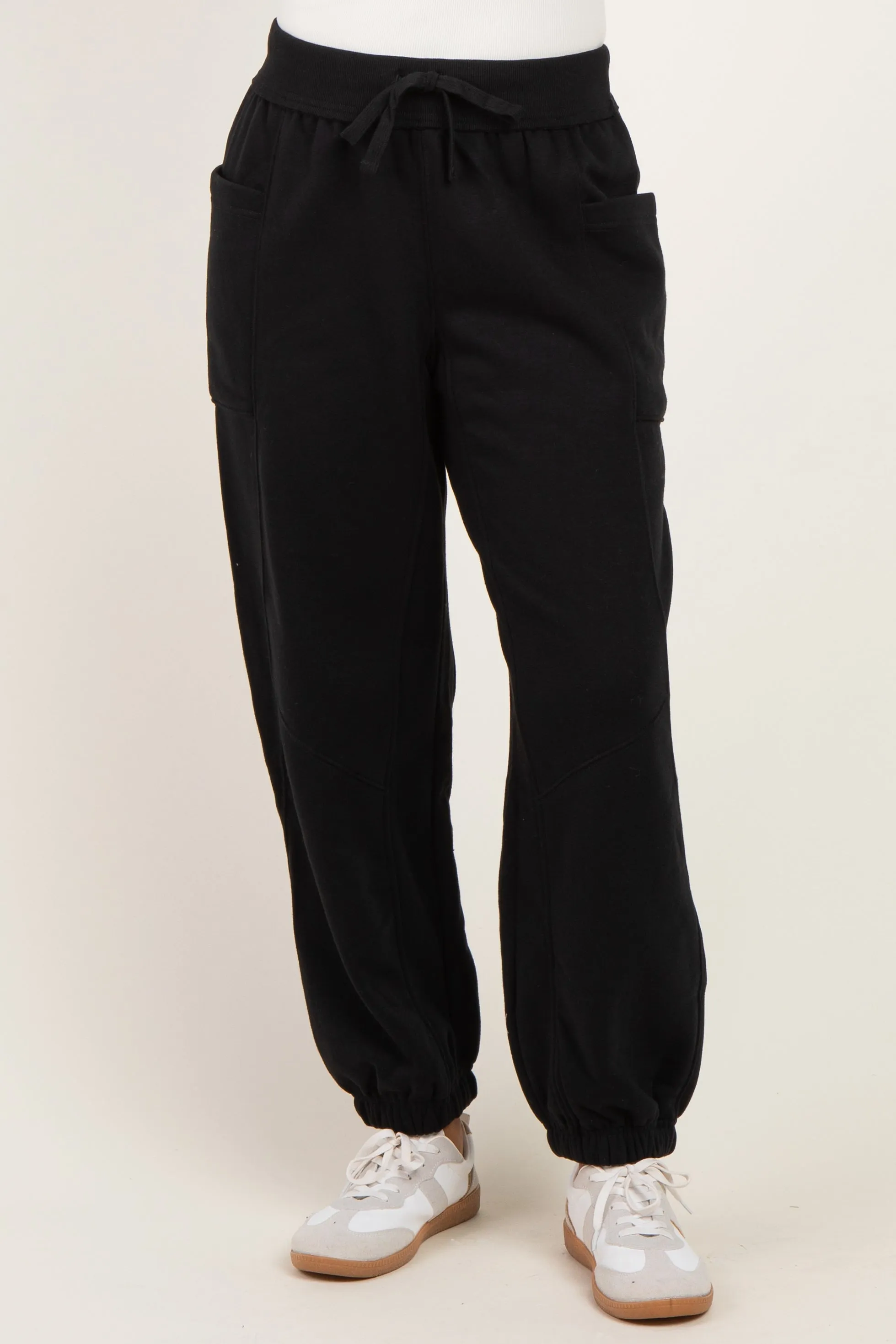 Black Terry Drawstring Joggers sold by Pinkblush product image thumbnail 2