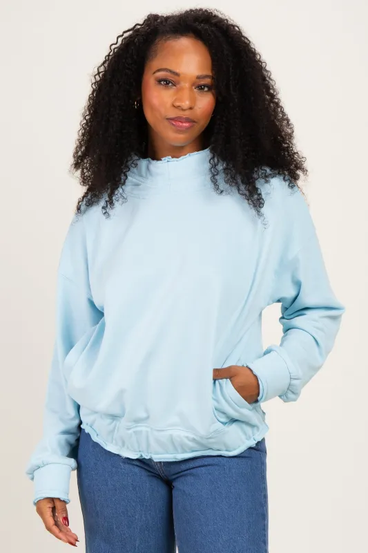 Blue Sky Oversized Fleece Terry Hoodie made by Pinkblush