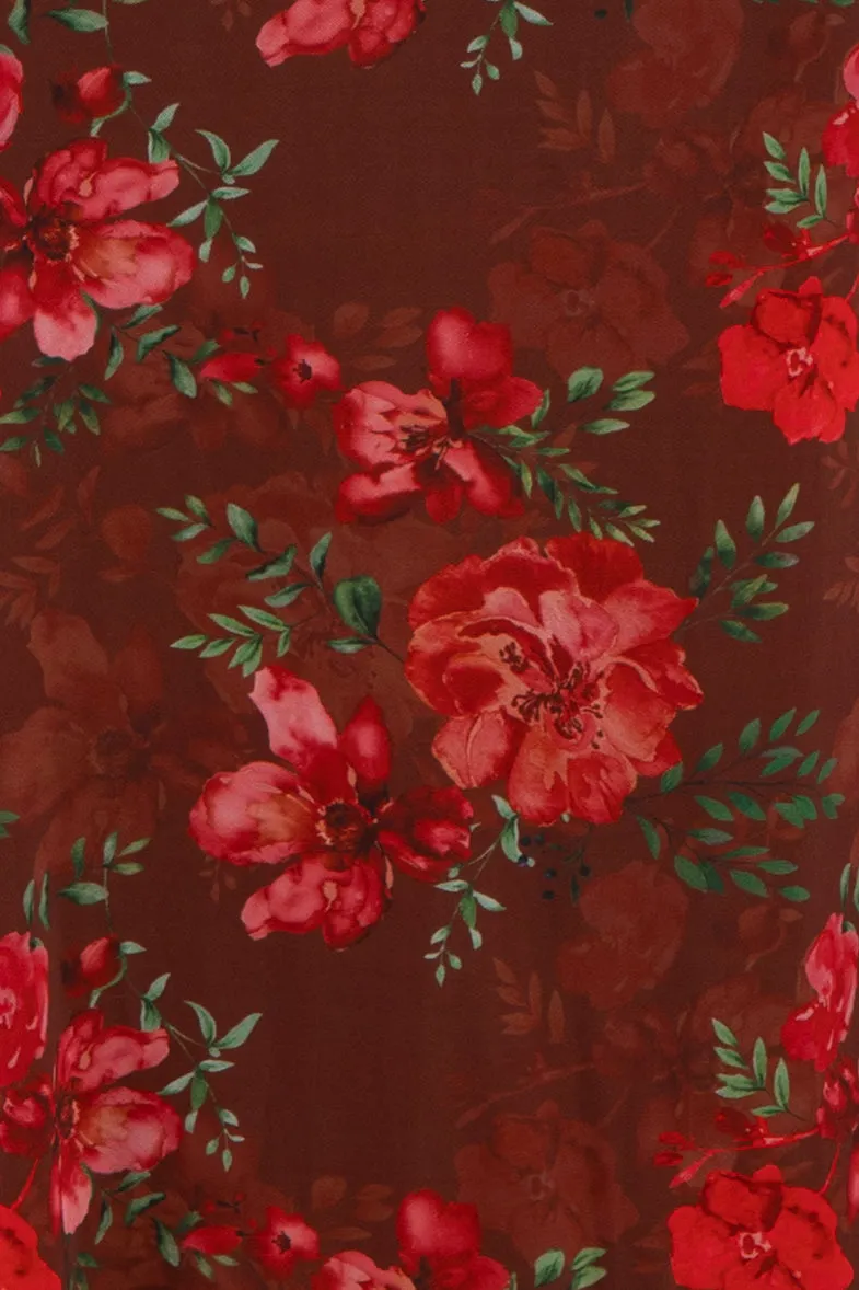 Brown Off Shoulder Floral Mesh Maternity Maxi Dress sold by Pinkblush product image thumbnail 3