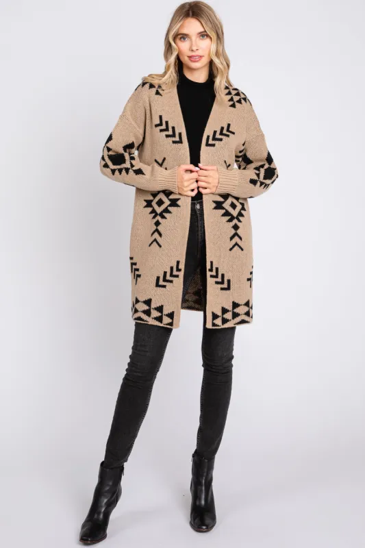 Beige Printed Print Cardigan sold by Pinkblush