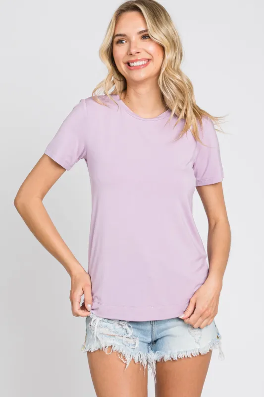 Lavender Short Sleeve Top sold by Pinkblush