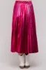 Pink Metallic Pleated Maternity Midi Skirt sold by Pinkblush