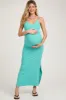 Jade Ribbed Side Slit Maternity Maxi Dress sold by Pinkblush