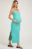Jade Ribbed Side Slit Maternity Maxi Dress sold by Pinkblush