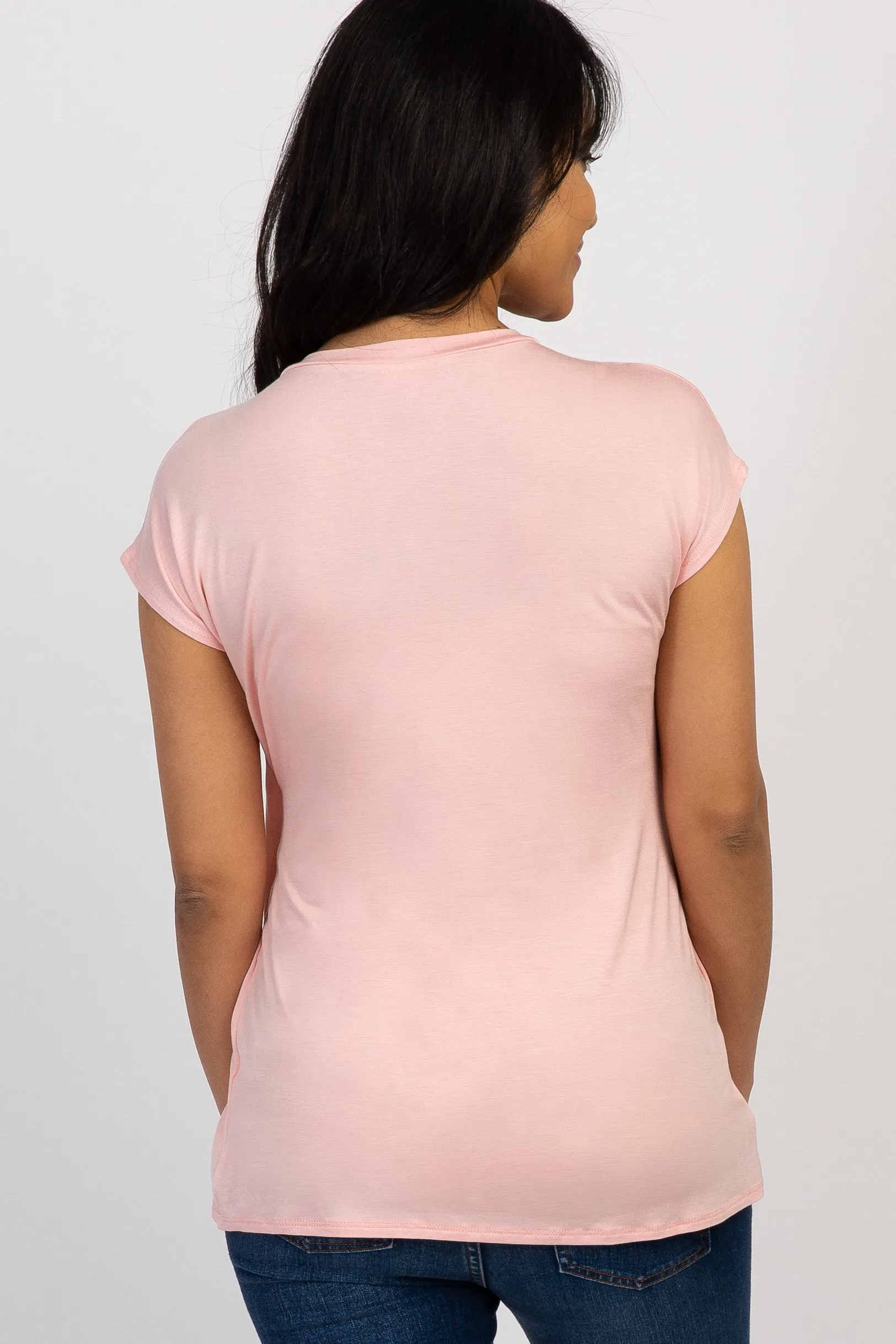 Pink Layered Wrap Front Maternity/Nursing Top sold by Pinkblush product image thumbnail 3