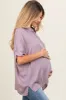 Lavender Dolman Sleeve Button Down Maternity Blouse sold by Pinkblush