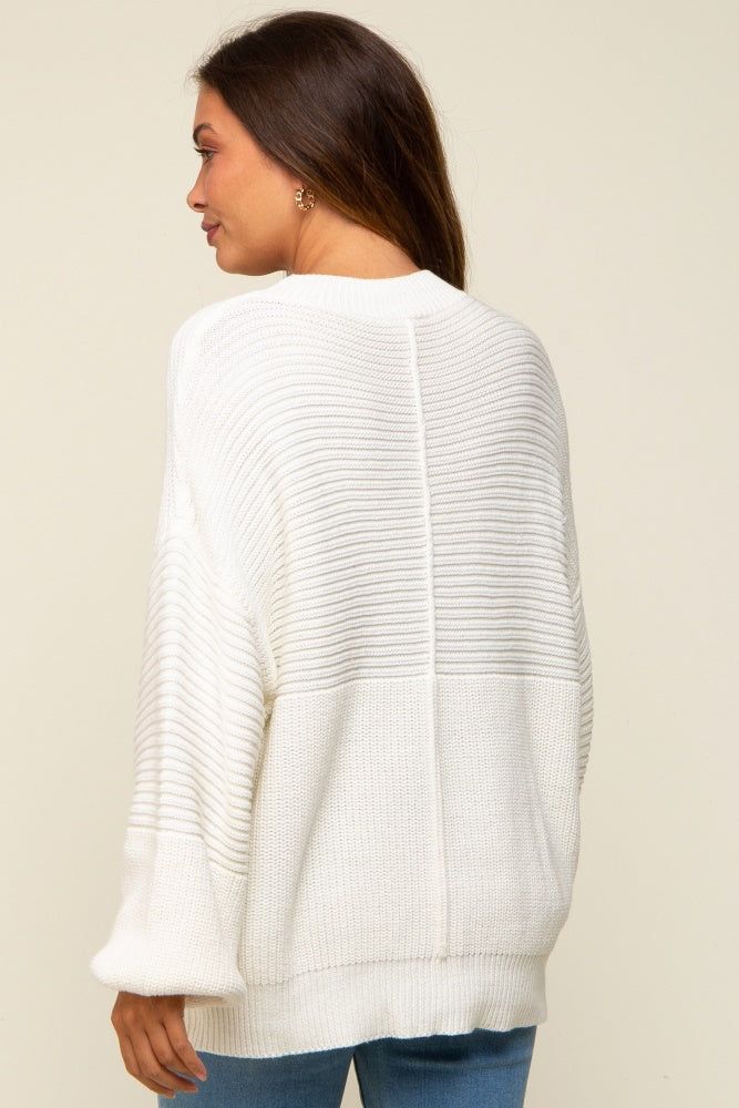 White Ribbed Maternity Sweater sold by Pinkblush product image thumbnail 3