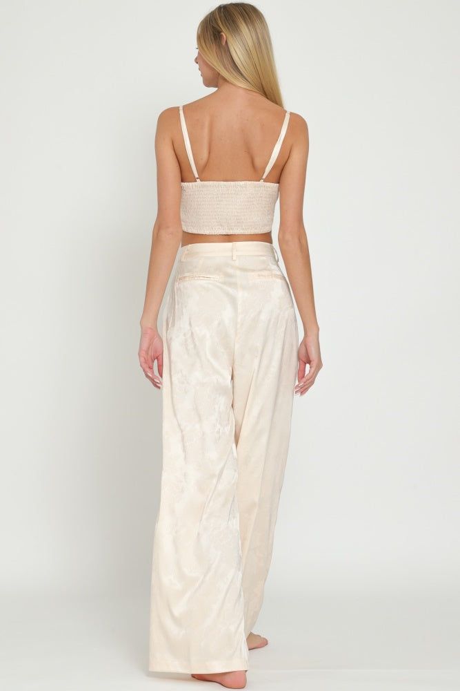 Ivory Bra Top And High Waisted Long Pant Set sold by Pinkblush product image thumbnail 4