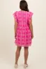 Pink Embroidered Flutter Sleeve Maternity Dress sold by Pinkblush