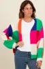 Multicolor Checkered Cardigan Sweater sold by Pinkblush